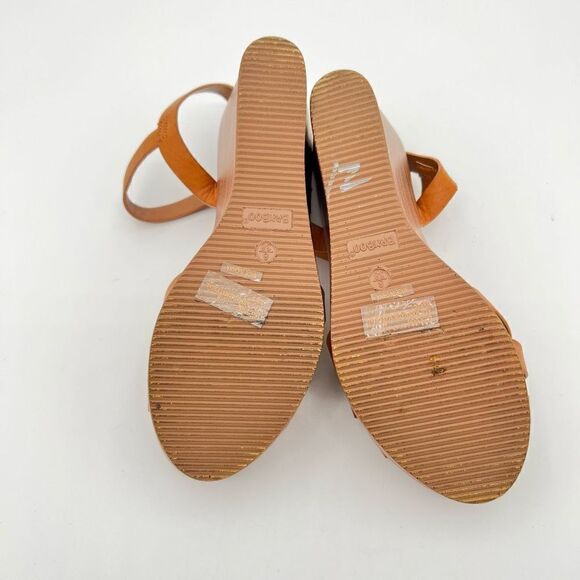 Women’s Bamboo Tan Luxy Cross Strap Wedge Size 8 - Picture 4 of 7